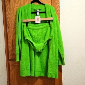 Savage x Fenty Fluff it up Cardigan and bikini set